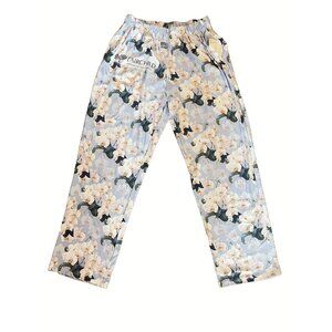 Brief Insanity Size L Lounge Pants Fairchild Gardens Orchids Blue White Pockets